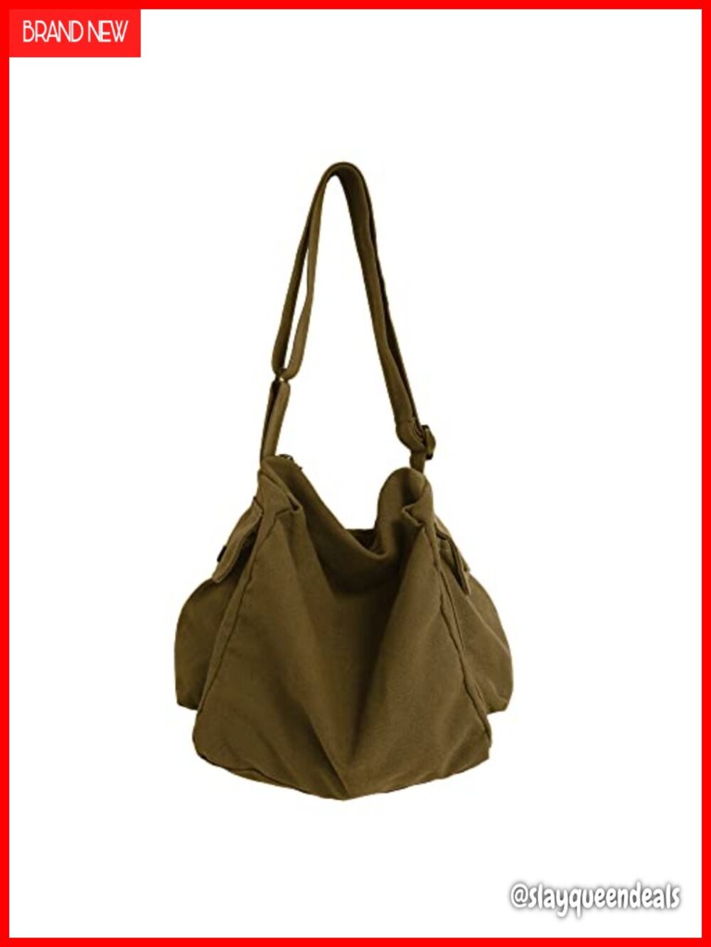 Cotton Canvas Tote Hobo Crossbody Messenger Bag Multiple Pockets